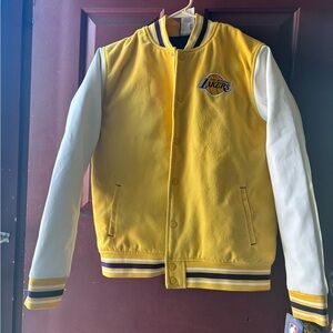 Youth Lakers Varsity Jacket - Yellow and White